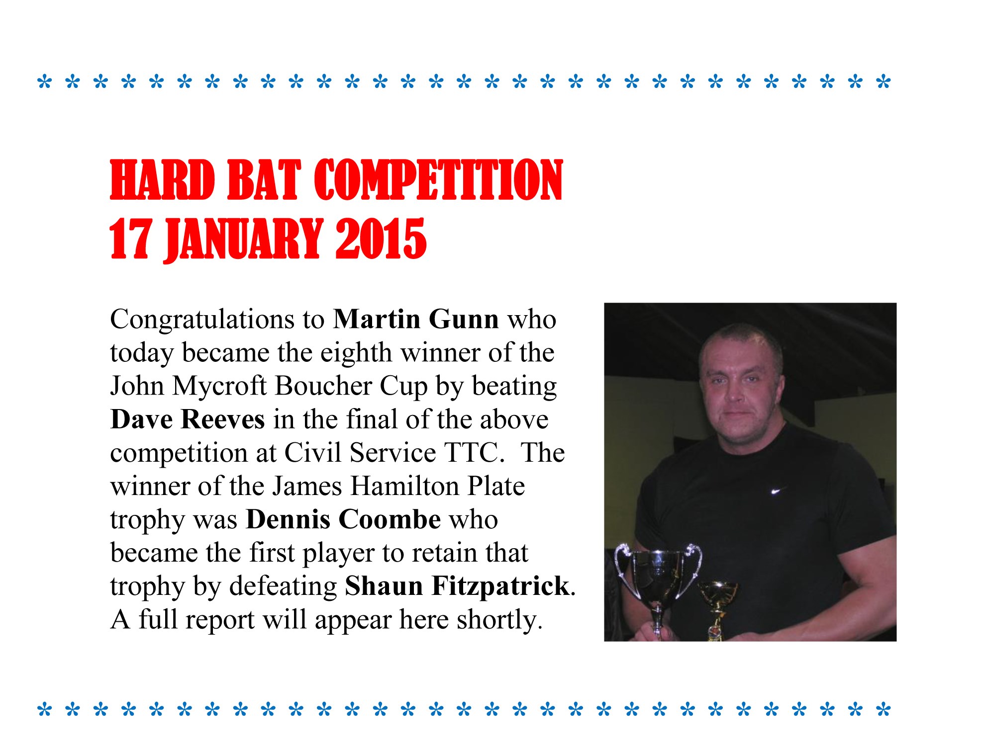 Hard Bat 2015 Quick Report