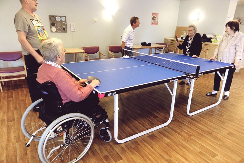 Table tennis in sheltered housing