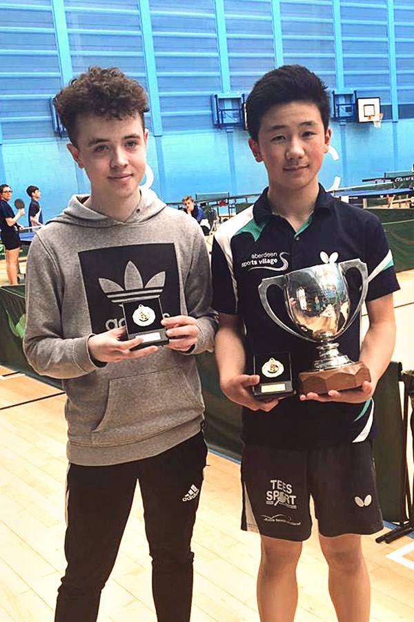 Restricted Singles runner up Andrew McRae with winner Yifei Fang