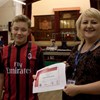 Councillor liddle presenting cert to charlie