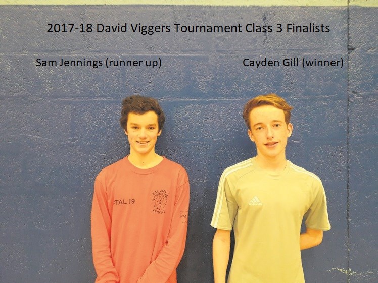 2017-18 David Viggers Tournament Class 3 Finalists - Sam Jennings and Cayden Gill